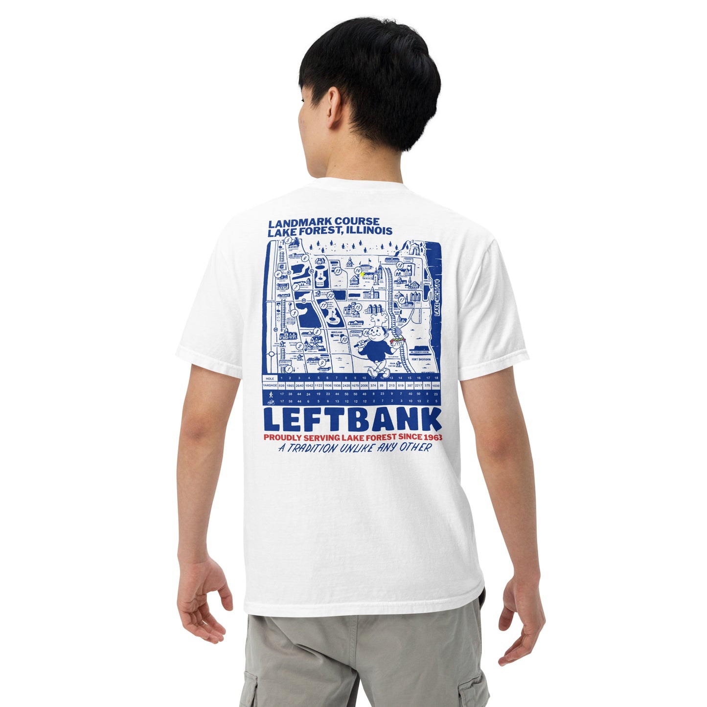 Left Bank Lake Forest Map Garment-Dyed T-Shirt