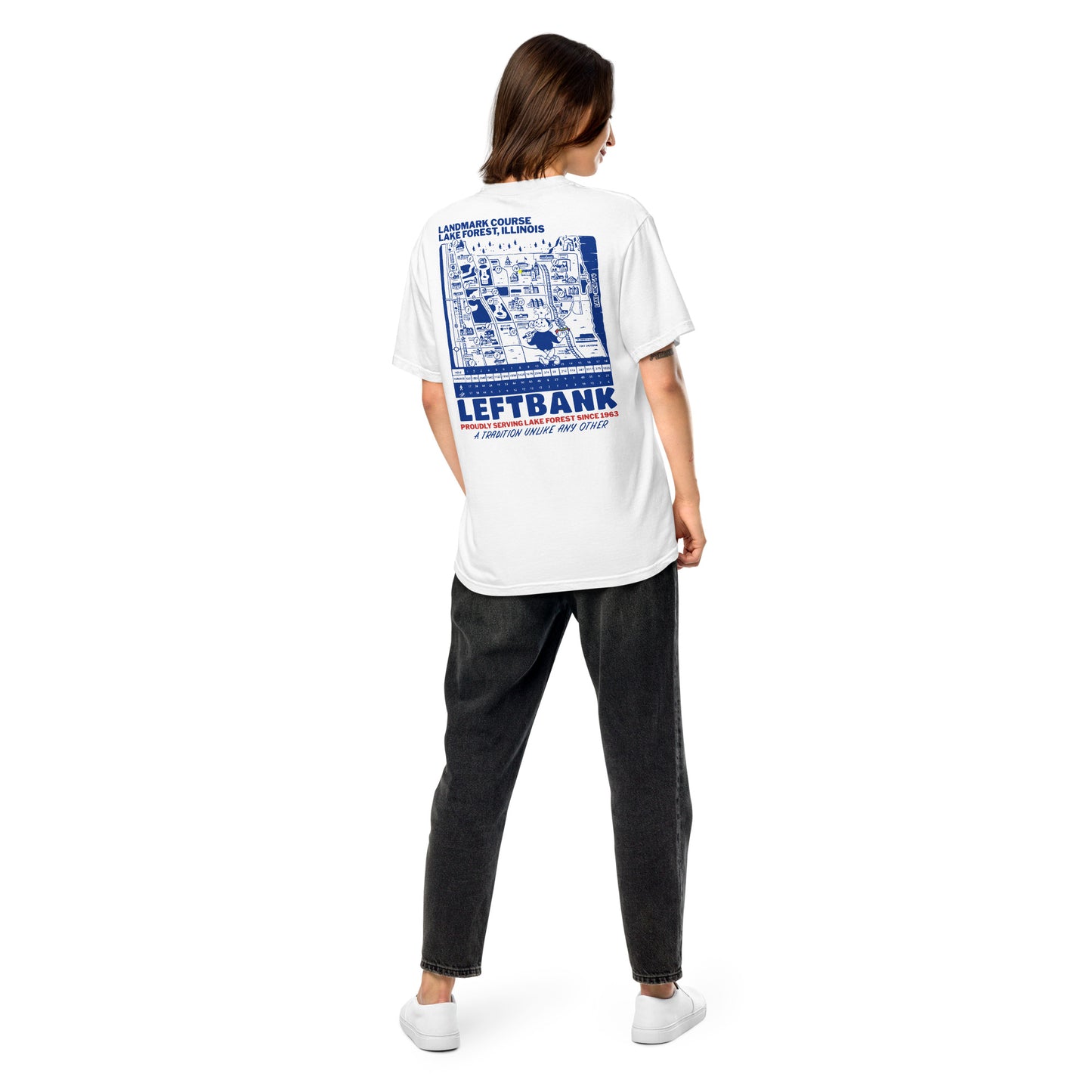 Left Bank Lake Forest Map Garment-Dyed T-Shirt