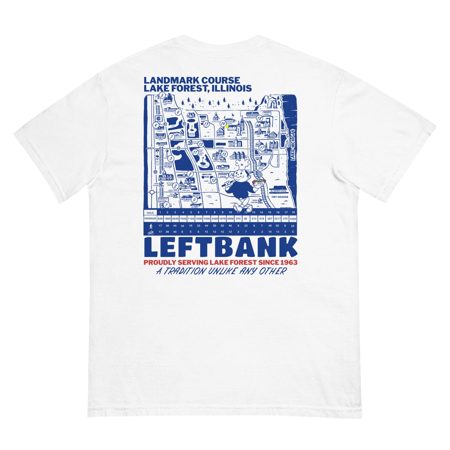 Left Bank Lake Forest Map Garment-Dyed T-Shirt